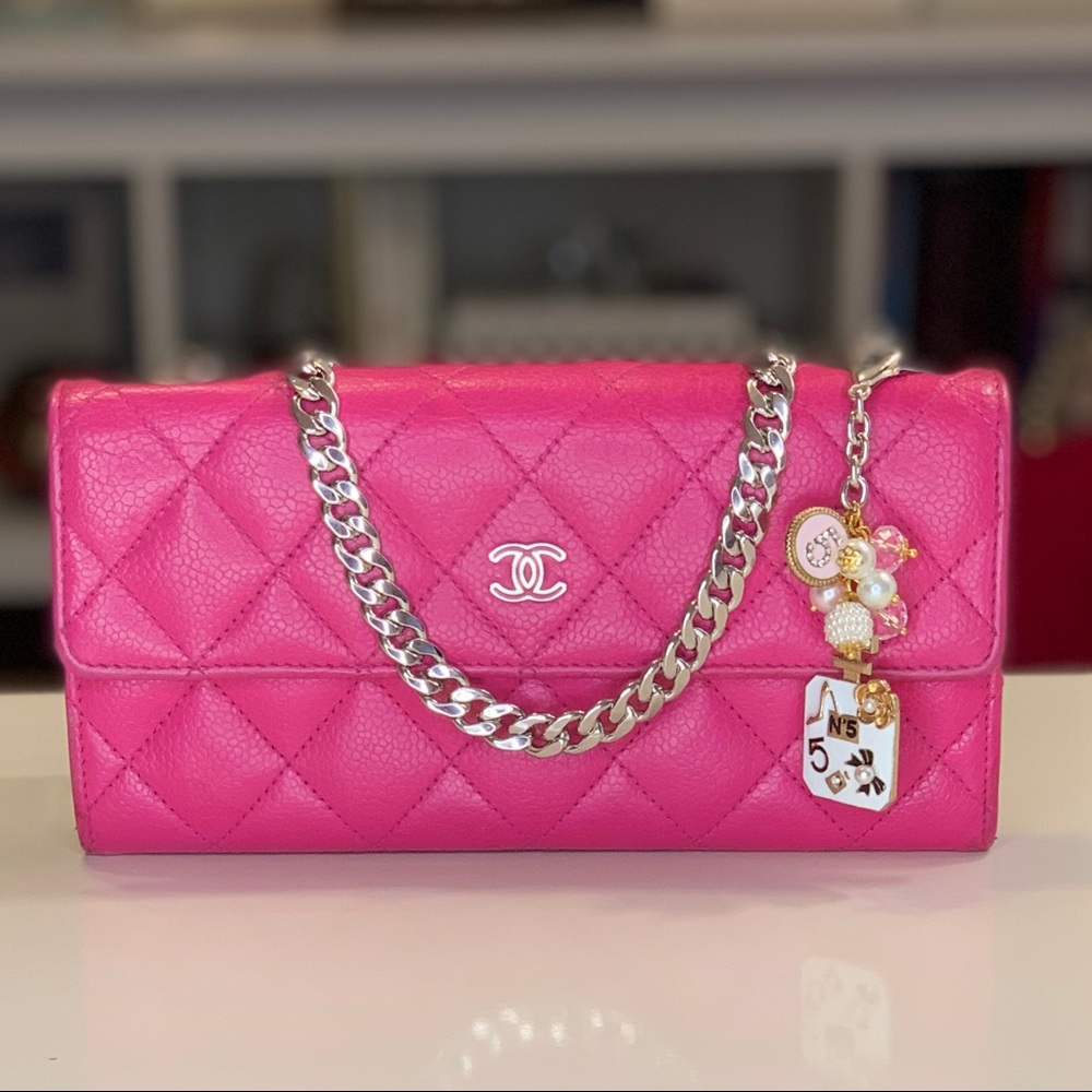 Authentic Chanel Caviar Chained Wallet